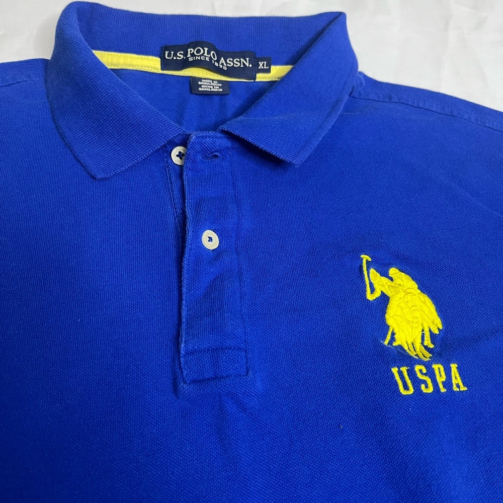 Polo Ralph Lauren Shirt Mens 2XL Navy Blue Big Pony Custom‎ Slim Fit Preppy